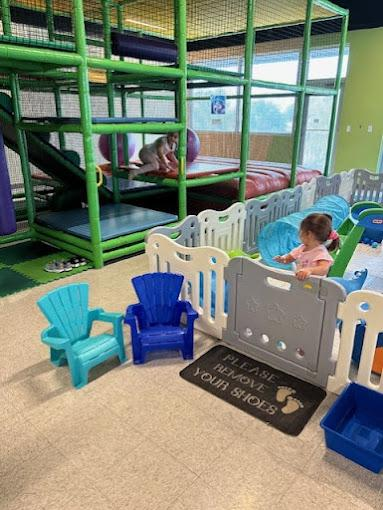 An indoor playground and bounce area at BirthdayLand